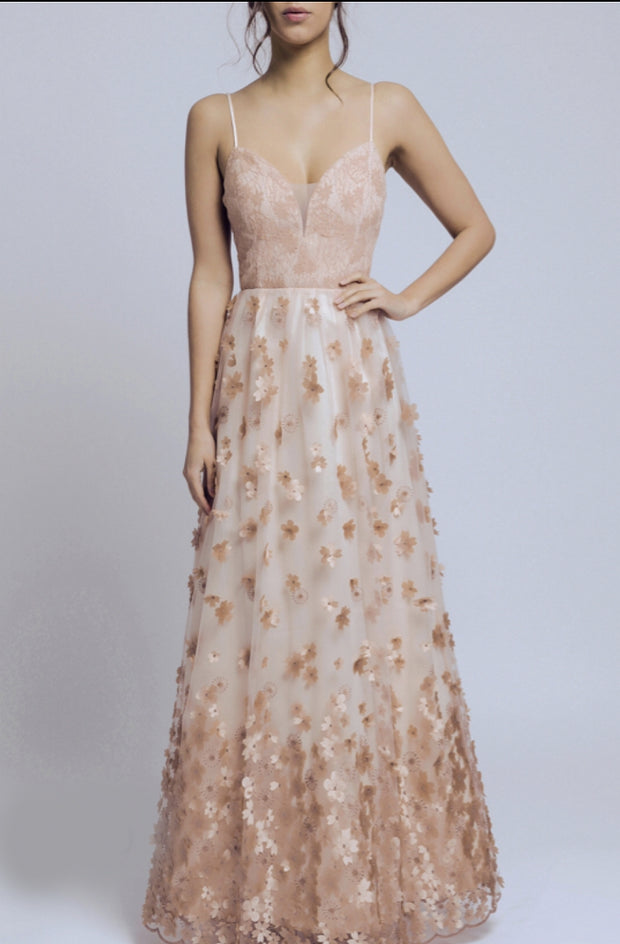 SOKY SOKA  DRESS BEIGE 56002-1