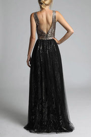 SOKY SOKA  DRESS BLACK/GOLD 62004-3