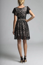 SOKY SOKA  DRESS BLACK-NUDE 600012-2
