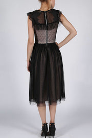 SOKY SOKA  DRESS BLACK-NUDE 57004-3