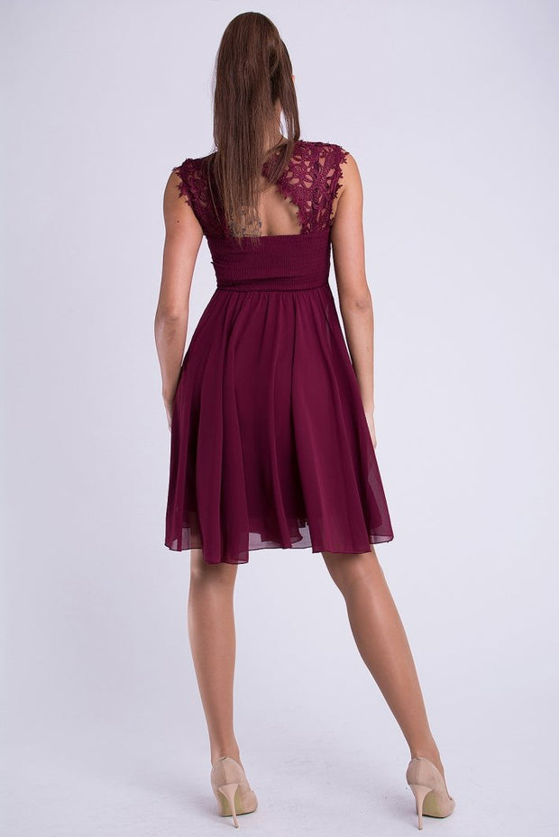 EVA & LOLA DRESS EGGPLANT 26012-3